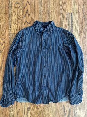 45R Japanese Indigo Ticking Stripe Button Down Shirt. Size 2 (Men’s Small).
